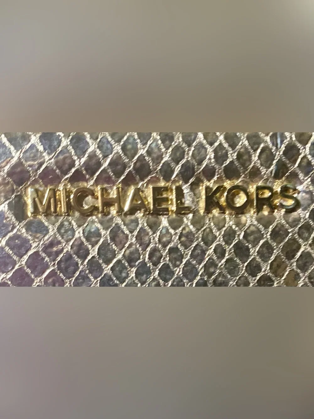 Michael Kors Jet Set metallic snakeskin wristlet textured snakeskin-embossed